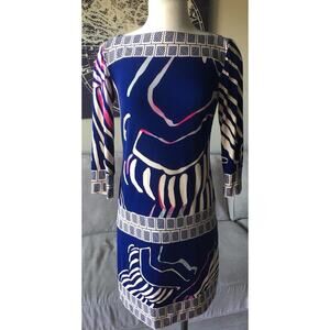 ALEX + ALEX Size 2 Multi Color Artsy Dress Thin Fabric Abstract Mixed Print